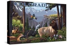 Colorado - Wildlife Utopia-Lantern Press-Stretched Canvas