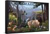 Colorado - Wildlife Utopia-Lantern Press-Framed Stretched Canvas