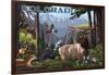 Colorado - Wildlife Utopia-Lantern Press-Framed Art Print