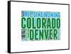 Colorado Word Cloud Map-NaxArt-Framed Stretched Canvas