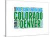 Colorado Word Cloud Map-NaxArt-Stretched Canvas
