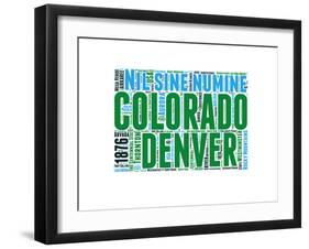 Colorado Word Cloud Map-NaxArt-Framed Art Print