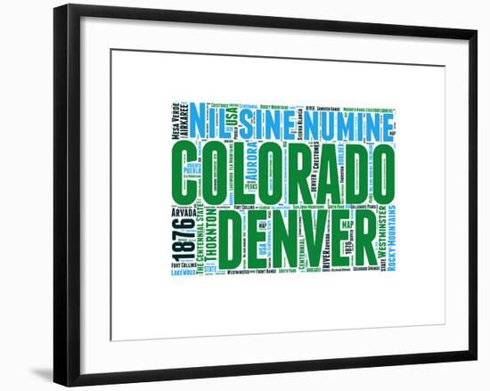 Colorado Word Cloud Map-NaxArt-Framed Art Print