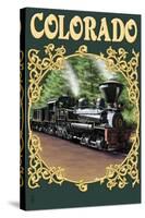 Colordao - Railroad Locomotive-Lantern Press-Stretched Canvas
