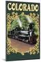 Colordao - Railroad Locomotive-Lantern Press-Mounted Art Print