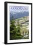 Colordao - Trail Ridge Road-Lantern Press-Framed Art Print