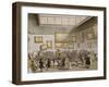 Colored Aquatint of Christies Auction Room, London, 1808-null-Framed Giclee Print