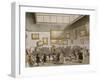 Colored Aquatint of Christies Auction Room, London, 1808-null-Framed Giclee Print