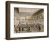 Colored Aquatint of Christies Auction Room, London, 1808-null-Framed Giclee Print