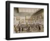 Colored Aquatint of Christies Auction Room, London, 1808-null-Framed Giclee Print