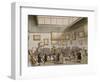 Colored Aquatint of Christies Auction Room, London, 1808-null-Framed Giclee Print