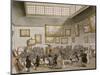 Colored Aquatint of Christies Auction Room, London, 1808-null-Mounted Giclee Print