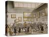 Colored Aquatint of Christies Auction Room, London, 1808-null-Stretched Canvas