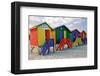 Colored Beach Huts Cape Town-null-Framed Art Print