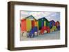 Colored Beach Huts Cape Town-null-Framed Art Print