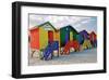 Colored Beach Huts Cape Town-null-Framed Art Print