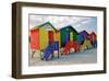 Colored Beach Huts Cape Town-null-Framed Art Print