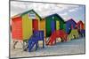 Colored Beach Huts Cape Town-null-Mounted Art Print