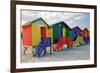 Colored Beach Huts Cape Town-null-Framed Art Print