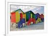 Colored Beach Huts Cape Town-null-Framed Art Print