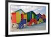 Colored Beach Huts Cape Town-null-Framed Art Print