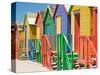 Colored Beach Huts-Joseph Sohm-Stretched Canvas