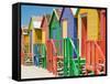 Colored Beach Huts-Joseph Sohm-Framed Stretched Canvas