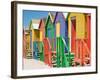 Colored Beach Huts-Joseph Sohm-Framed Photographic Print