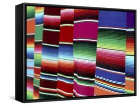 Colored Blankets For Sale, Oaxaca, Mexico-Alexander Nesbitt-Framed Stretched Canvas