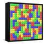 Colored Blocks-mkrol-Framed Stretched Canvas