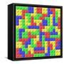 Colored Blocks-mkrol-Framed Stretched Canvas