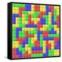 Colored Blocks-mkrol-Framed Stretched Canvas