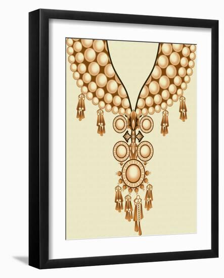 Colored Bohemian Vector Dreamcatcher with Gemstones and Feathers. Ethnic Illustration with Native A-SADAF A-Framed Art Print