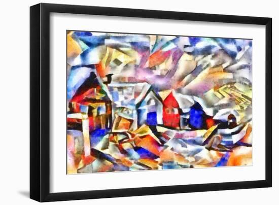 colored buildings,2017-Alex Caminker-Framed Giclee Print