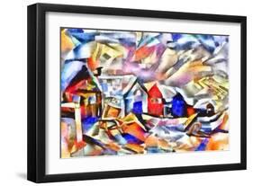 colored buildings,2017-Alex Caminker-Framed Giclee Print