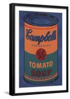 Colored Campbell's Soup Can, 1965 (blue & orange)-Andy Warhol-Framed Art Print