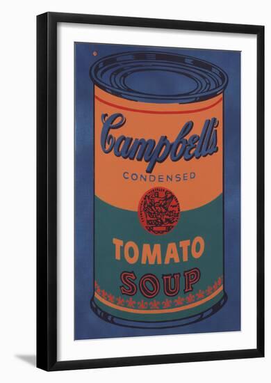 Colored Campbell's Soup Can, 1965 (blue & orange)-Andy Warhol-Framed Art Print