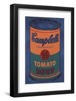 Colored Campbell's Soup Can, 1965 (blue & orange)-Andy Warhol-Framed Giclee Print