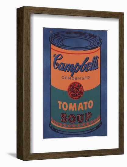 Colored Campbell's Soup Can, 1965 (blue & orange)-Andy Warhol-Framed Giclee Print