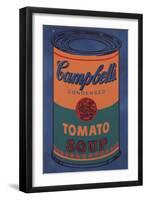 Colored Campbell's Soup Can, 1965 (blue & orange)-Andy Warhol-Framed Giclee Print