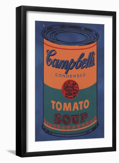 Colored Campbell's Soup Can, 1965 (blue & orange)-Andy Warhol-Framed Giclee Print