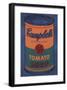 Colored Campbell's Soup Can, 1965 (blue & orange)-Andy Warhol-Framed Giclee Print