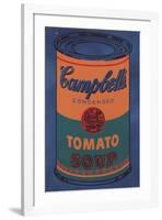 Colored Campbell's Soup Can, 1965 (blue & orange)-Andy Warhol-Framed Giclee Print