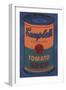 Colored Campbell's Soup Can, 1965 (blue & orange)-Andy Warhol-Framed Art Print