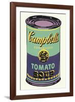 Colored Campbell's Soup Can, 1965 (green & purple)-Andy Warhol-Framed Art Print