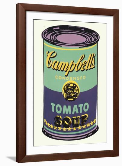 Colored Campbell's Soup Can, 1965 (green & purple)-Andy Warhol-Framed Art Print