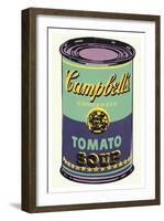 Colored Campbell's Soup Can, 1965 (green & purple)-Andy Warhol-Framed Art Print