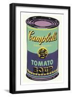 Colored Campbell's Soup Can, 1965 (green & purple)-Andy Warhol-Framed Art Print