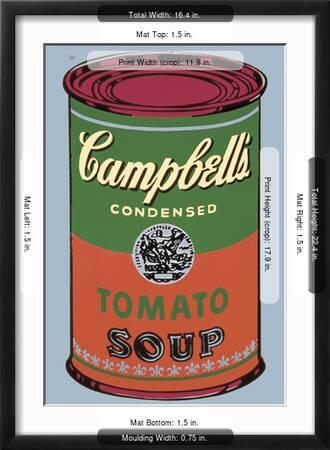 Colored Campbell's Soup Can, 1965 (green & red)' Prints ...