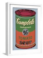 Colored Campbell's Soup Can, 1965 (green & red)-Andy Warhol-Framed Art Print